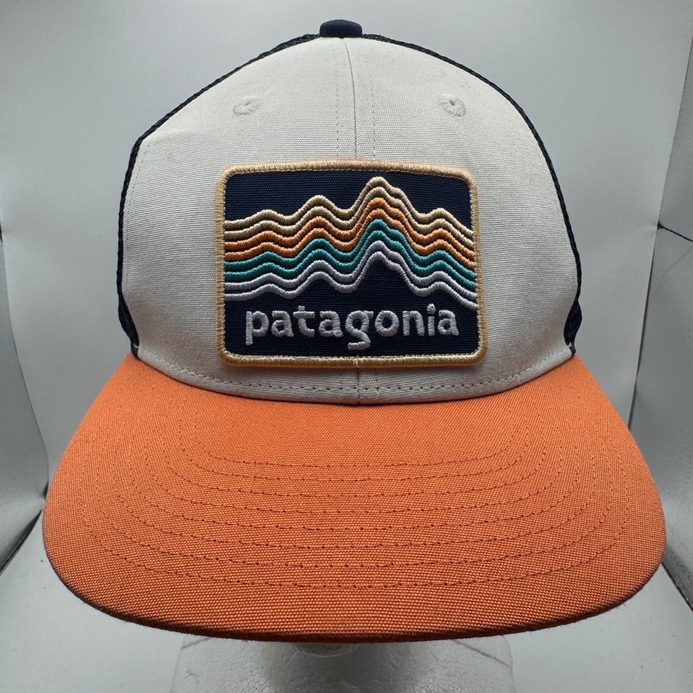 Patagonia Kids' Ridge Rise Stripe Trucker Hat Coho Coral / Ridge Rise Stripe